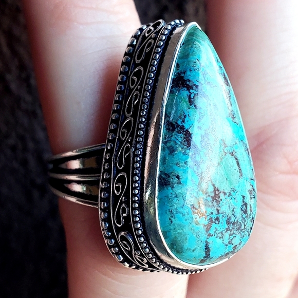 New Azurite 925 Silver Ring. - Picture 13 of 16
